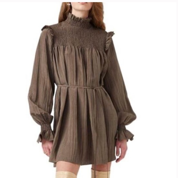 NWT French Connection Boza Crinkle Smocked Dress - Picture 3 of 4